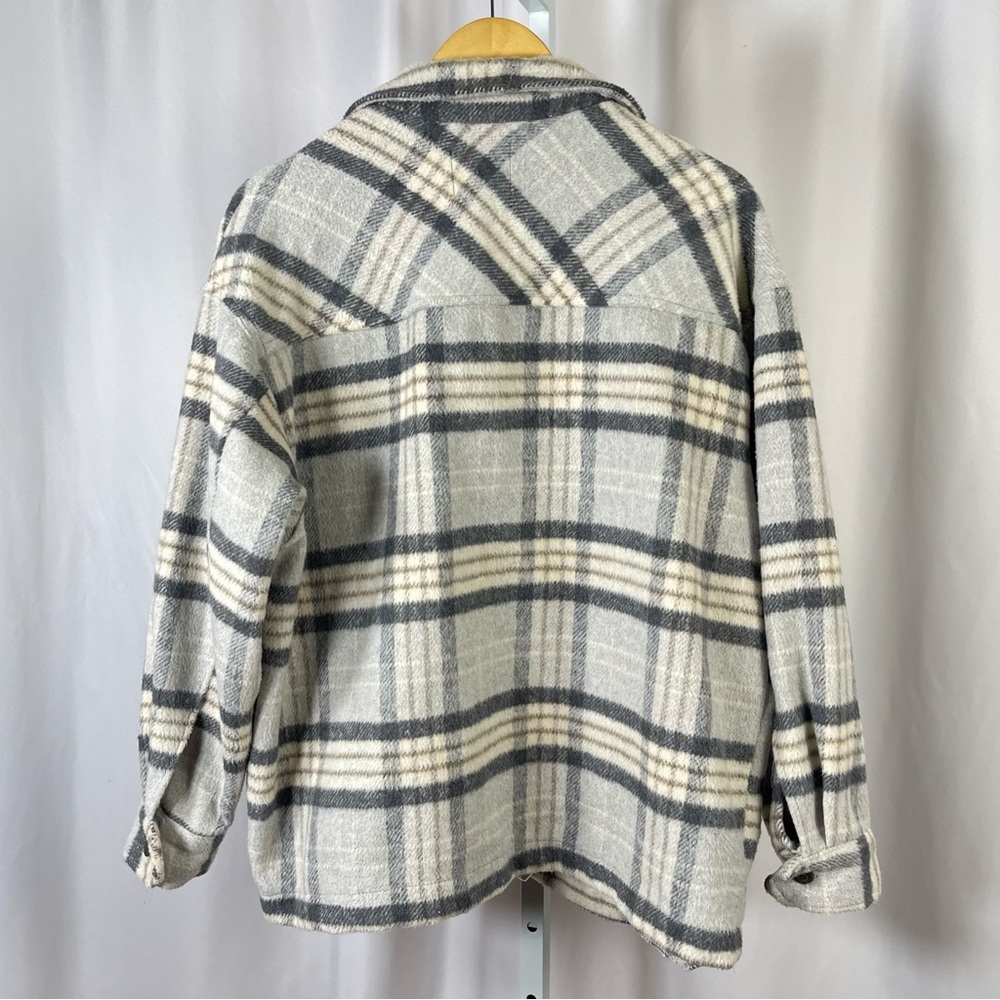 RSQ Medium Plaid Soft Fleece Shacket Cabin Fireside Woodsy Chore Barn Camp - Picture 3 of 11
